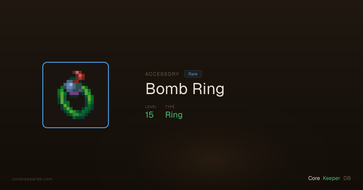 Bomb Ring | Accessory | Core Keeper DB