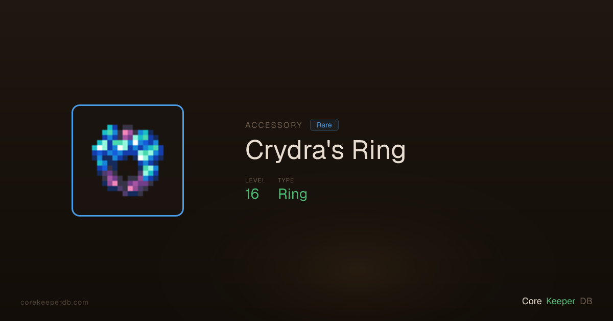 Crydra's Ring | Accessory | Core Keeper DB