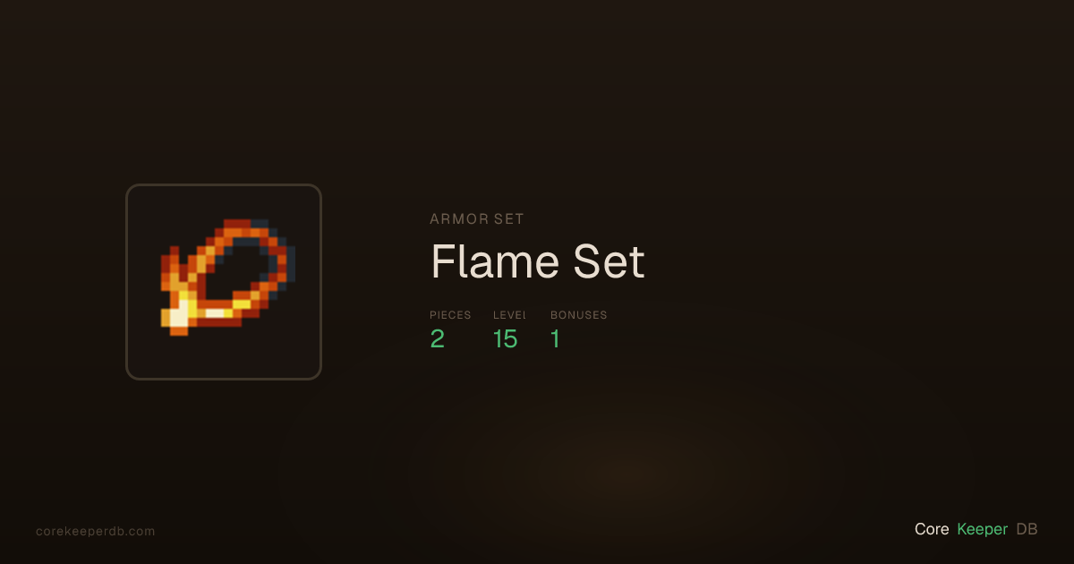 Flame Set | Armor Set | Core Keeper DB