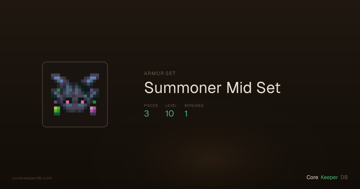 Summoner Mid Set | Armor Set | Core Keeper DB