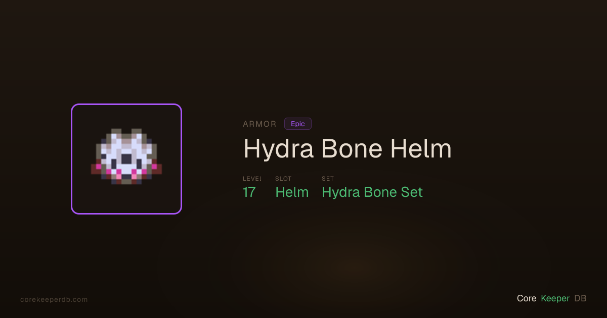Hydra Bone Helm | Armor | Core Keeper DB