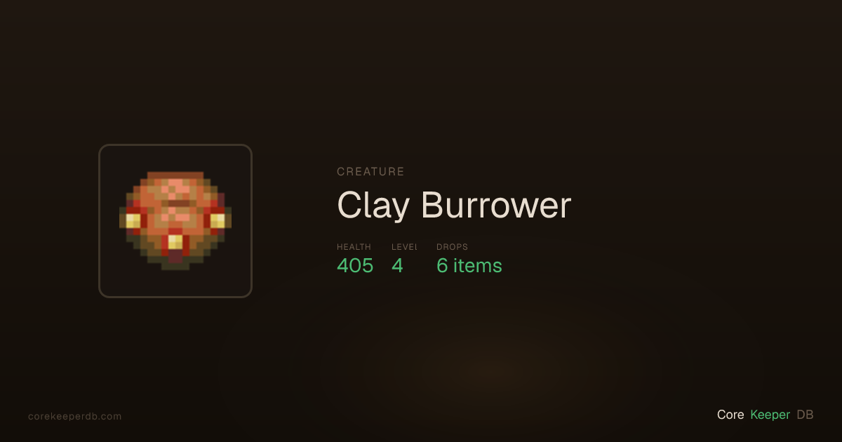 Clay Burrower | Creature | Core Keeper DB