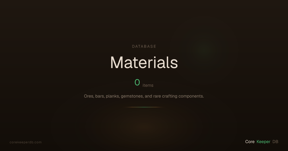 Materials | Core Keeper DB