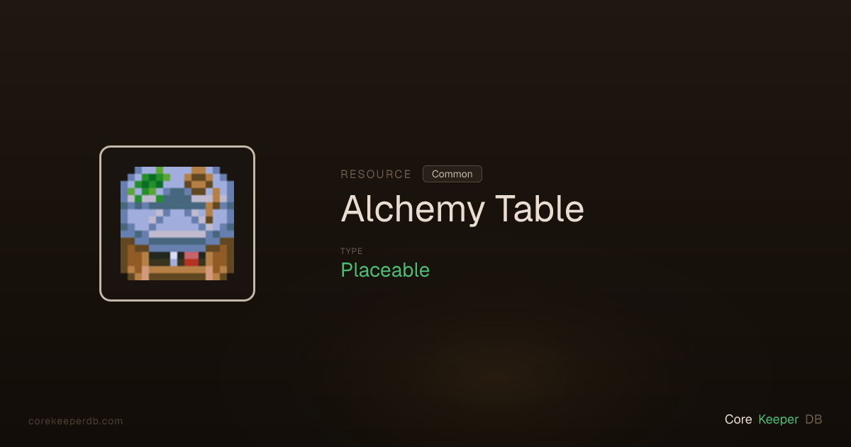 Core Keeper Alchemy Table | Resource | Core Keeper DB