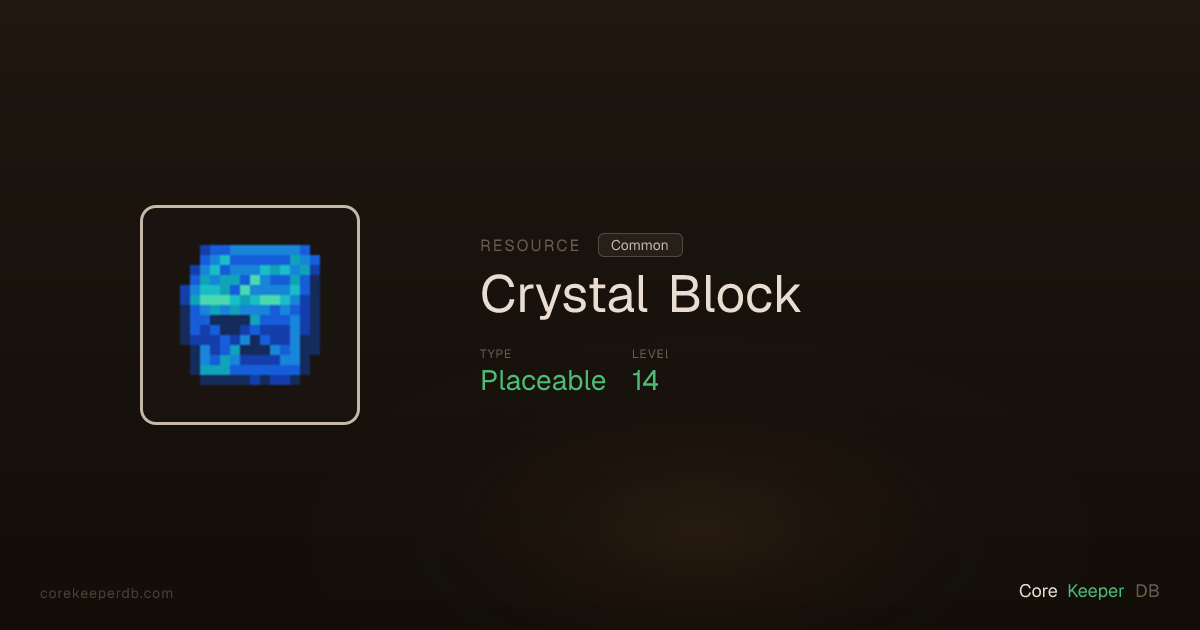 Core Keeper Crystal Block | Resource | Core Keeper DB