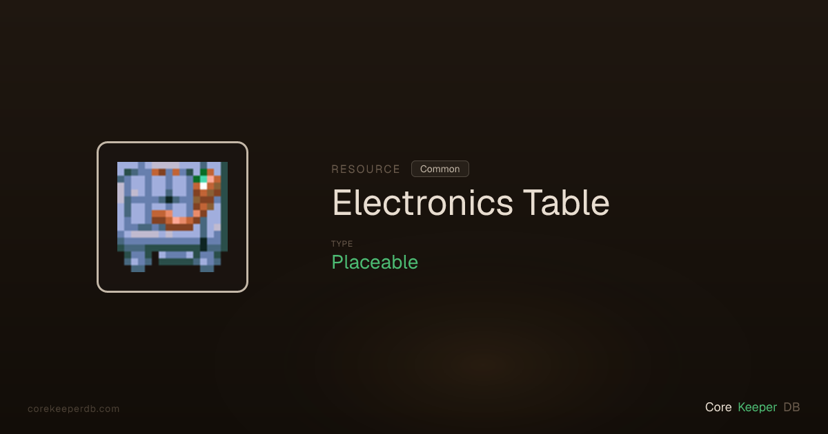 Core Keeper Electronics Table | Resource | Core Keeper DB