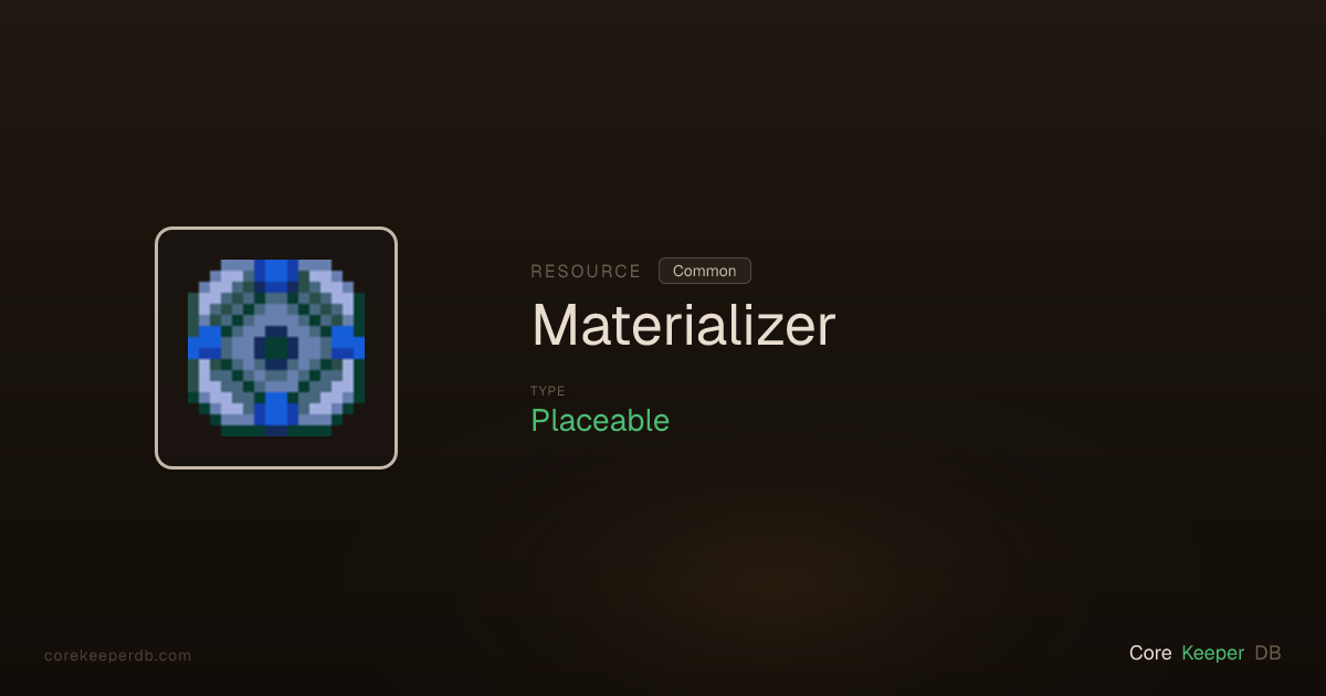 Core Keeper Materializer | Resource | Core Keeper DB