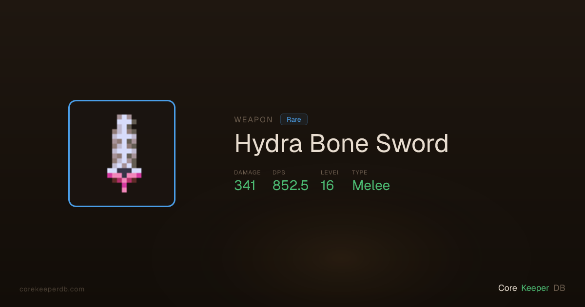 Hydra Bone Sword | Weapon | Core Keeper DB