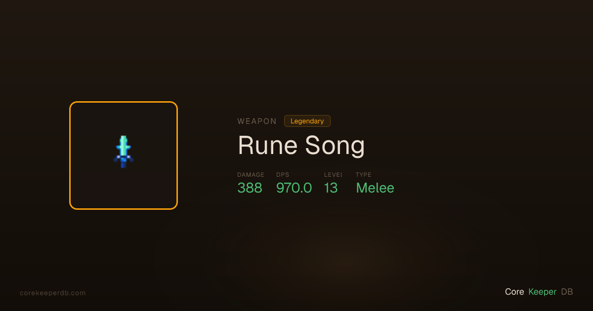 Rune Song | Weapon | Core Keeper DB
