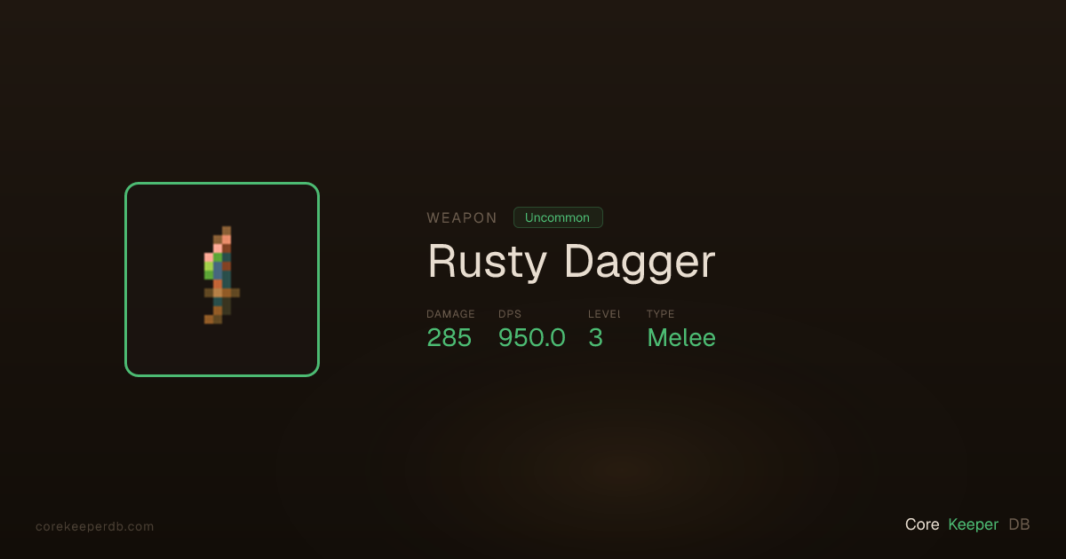 Rusty Dagger | Weapon | Core Keeper DB
